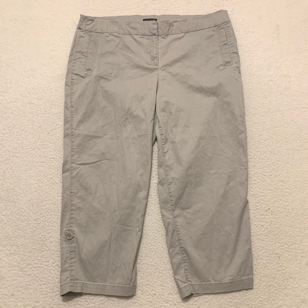 Eileen Fisher Cropped Wide Leg Pants XL 40x24 Organic Cotton Tencel Gray S4WE0-3